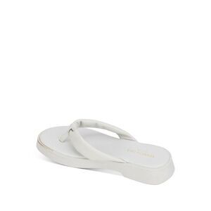 KENNETH COLE Womens White Flatform Gold-Toe Athens Slip On Thong Sandals 6.5 M